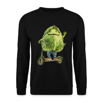 Cabbage Scooter - Unisex Sweatshirt - black - Front - Alina (178cm) & Michal (187cm)