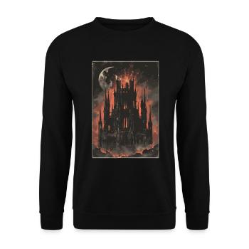 Der Turm Tarot - Unisex Pullover - Schwarz - Vorne - Alina (178cm) & Michal (187cm)