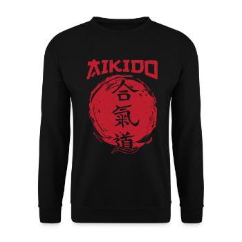 Aikido Martial Arts Gift - Unisex Sweatshirt - black - Front - Alina (178cm) & Michal (187cm)
