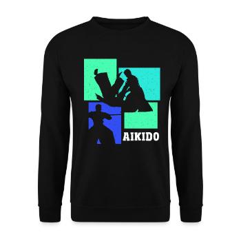 Aikido Martial Arts Gift - Unisex Sweatshirt - black - Front - Alina (178cm) & Michal (187cm)