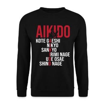 Aikido Martial Arts Gift - Unisex Sweatshirt - black - Front - Alina (178cm) & Michal (187cm)
