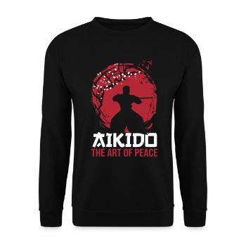 Aikido Martial Arts Gift - Unisex Sweatshirt - black - Front - Alina (178cm) & Michal (187cm)