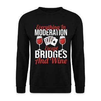 Bridge Card Game Gift - Unisex Sweatshirt - black - Front - Alina (178cm) & Michal (187cm)