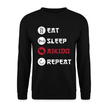 Aikido Martial Arts Gift - Unisex Sweatshirt - black - Front - Alina (178cm) & Michal (187cm)
