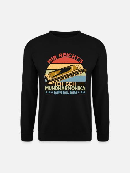 Playing Harmonica Gift - Unisex Sweatshirt - black
