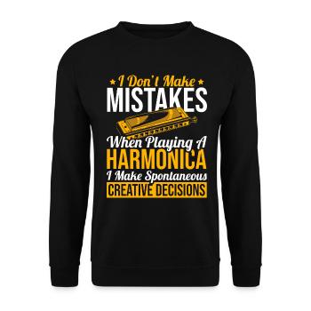 Playing Harmonica Gift - Unisex Sweatshirt - black - Front - Alina (178cm) & Michal (187cm)