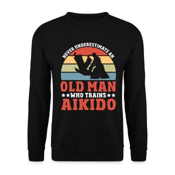 Aikido Martial Arts Gift - Unisex Sweatshirt - black - Front - Alina (178cm) & Michal (187cm)