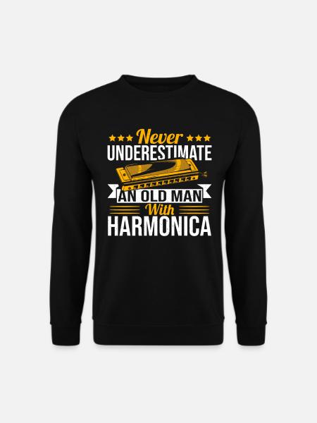 Playing Harmonica Gift - Unisex Sweatshirt - black