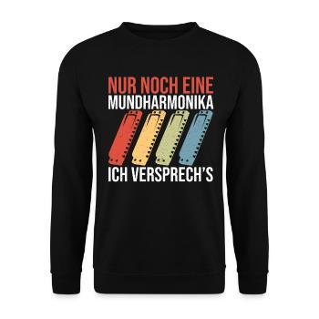 Playing Harmonica Gift - Unisex Sweatshirt - black - Front - Alina (178cm) & Michal (187cm)