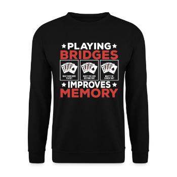 Bridge Card Game Gift - Unisex Sweatshirt - black - Front - Alina (178cm) & Michal (187cm)