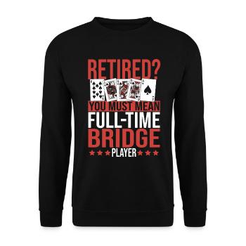 Bridge Card Game Gift - Unisex Sweatshirt - black - Front - Alina (178cm) & Michal (187cm)