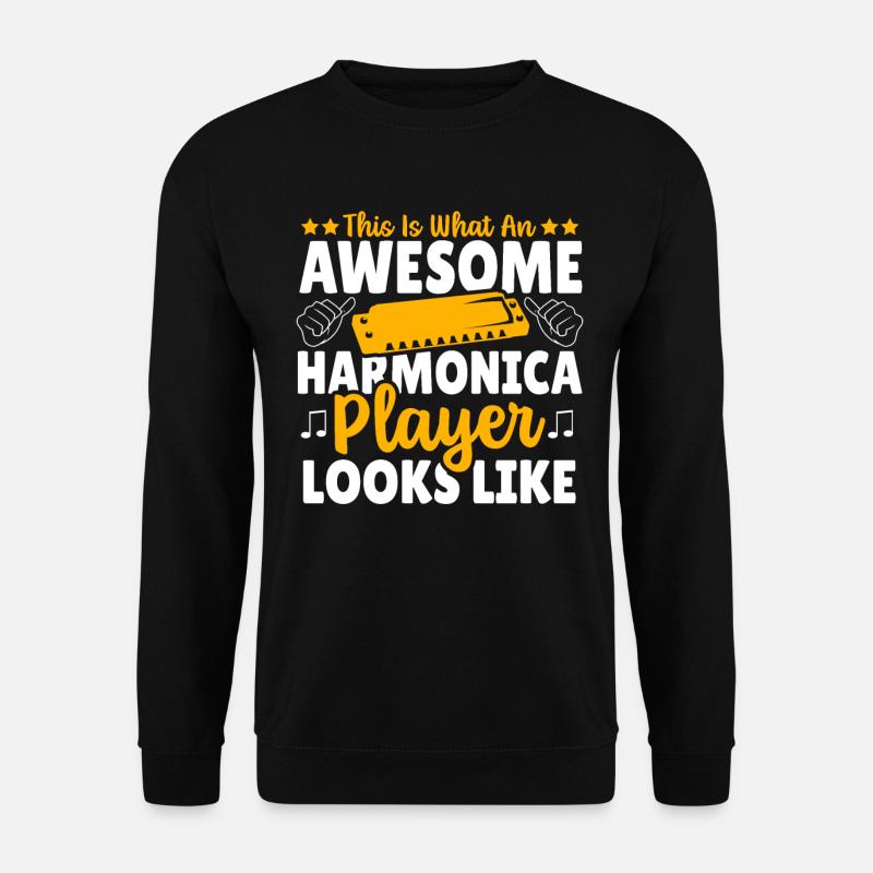 Playing Harmonica Gift - Unisex Sweatshirt - black