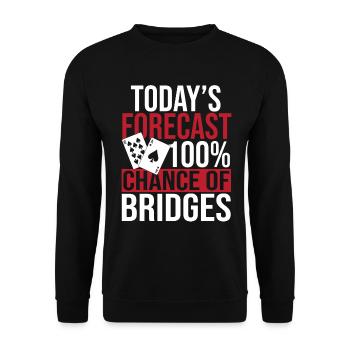 Bridge Card Game Gift - Unisex Sweatshirt - black - Front - Alina (178cm) & Michal (187cm)