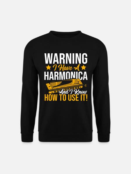 Playing Harmonica Gift - Unisex Sweatshirt - black