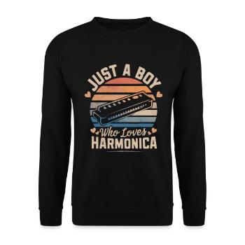 Cadeau de jeu d’harmonica - Sweat-shirt Unisexe - noir - Devant - Alina (178cm) & Michal (187cm)