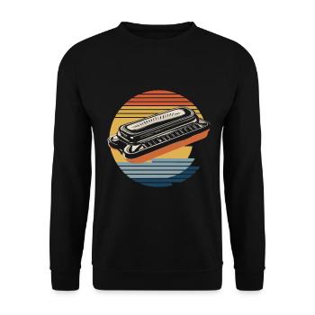 Cadeau de jeu d’harmonica - Sweat-shirt Unisexe - noir - Devant - Alina (178cm) & Michal (187cm)
