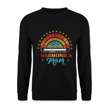 Harmonica Playing Gift - Unisex Sweatshirt - black - Front - Alina (178cm) & Michal (187cm)