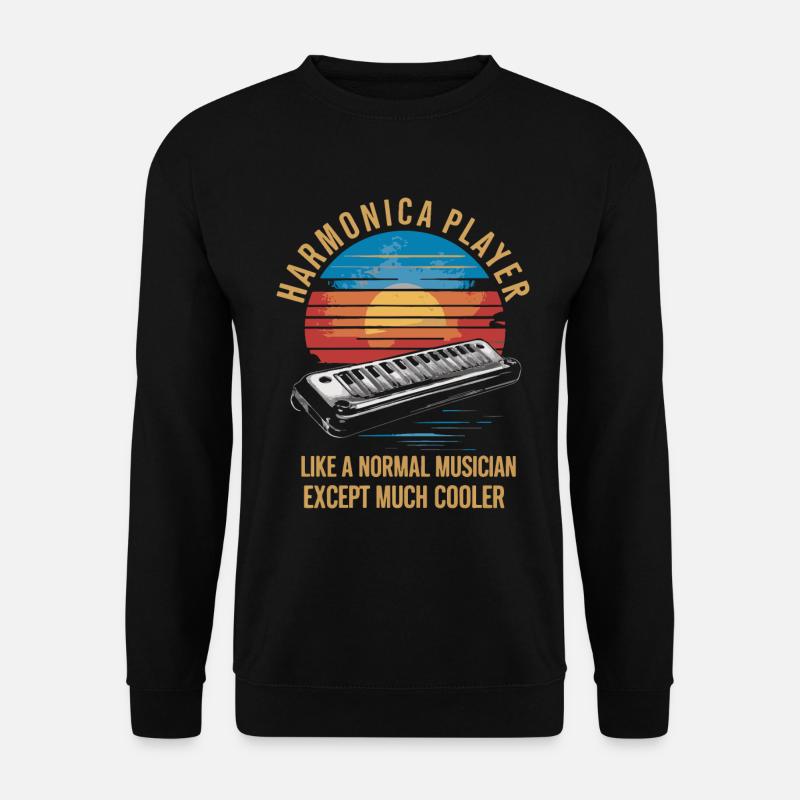 Harmonica Playing Gift - Unisex Sweatshirt - black