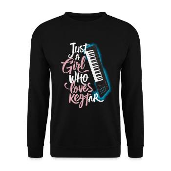 Keytar Keyboard Gift - Unisex Sweatshirt - black - Front - Alina (178cm) & Michal (187cm)