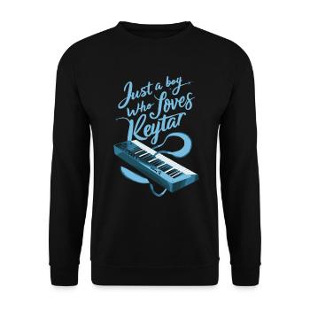 Keytar Keyboard Gift - Unisex Sweatshirt - black - Front - Alina (178cm) & Michal (187cm)