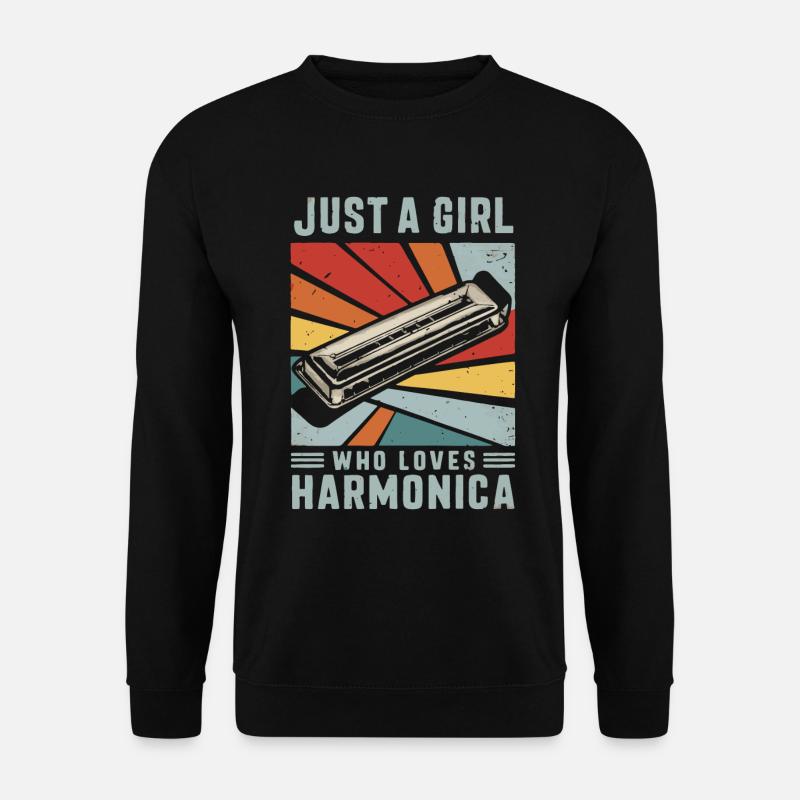 Harmonica Playing Gift - Unisex Sweatshirt - black