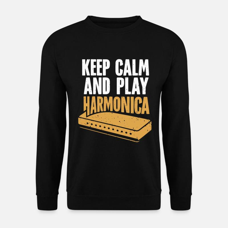 Harmonica Playing Gift - Unisex Sweatshirt - black