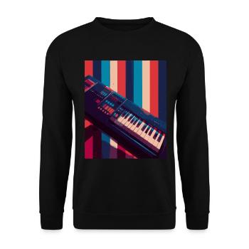Keytar Keyboard Gift - Unisex Sweatshirt - black - Front - Alina (178cm) & Michal (187cm)