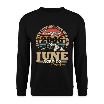 June 2006 Vintage Retro Birthday Gift - Unisex Sweatshirt - black - Front - Alina (178cm) & Michal (187cm)