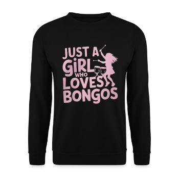 Bongo Musik Geschenk - Unisex Pullover - Schwarz - Vorne - Alina (178cm) & Michal (187cm)