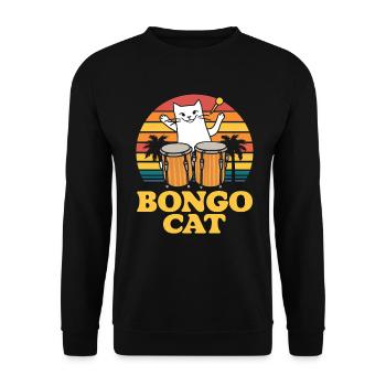Bongo Musik Geschenk - Unisex Pullover - Schwarz - Vorne - Alina (178cm) & Michal (187cm)