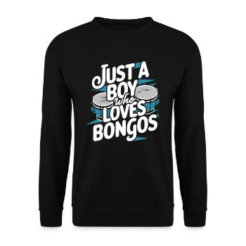 Bongo Musik Geschenk - Unisex Pullover - Schwarz - Vorne - Alina (178cm) & Michal (187cm)