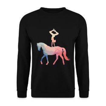 Loves Horse Vaulting Gift - Unisex Sweatshirt - black - Front - Alina (178cm) & Michal (187cm)