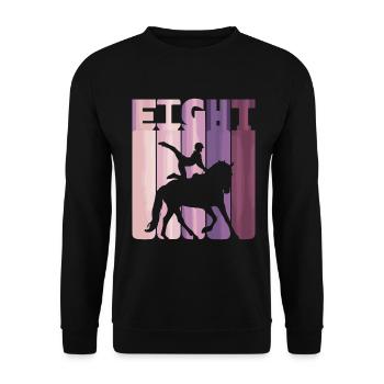 Loves Horse Vaulting Gift - Unisex Sweatshirt - black - Front - Alina (178cm) & Michal (187cm)