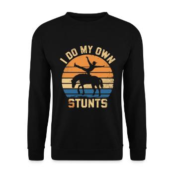 Loves Horse Vaulting Gift - Unisex Sweatshirt - black - Front - Alina (178cm) & Michal (187cm)