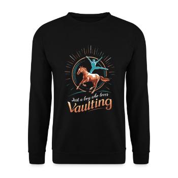 Loves Horse Vaulting Gift - Unisex Sweatshirt - black - Front - Alina (178cm) & Michal (187cm)