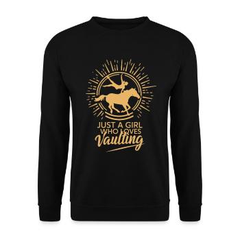 Loves Horse Vaulting Gift - Unisex Sweatshirt - black - Front - Alina (178cm) & Michal (187cm)
