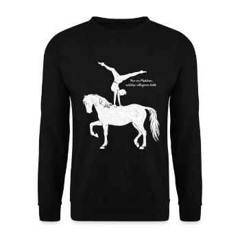 Loves Horse Vaulting Gift - Unisex Sweatshirt - black - Front - Alina (178cm) & Michal (187cm)