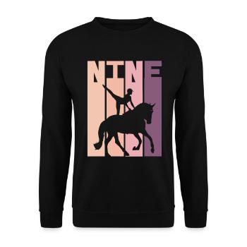 Loves Horse Vaulting Gift - Unisex Sweatshirt - black - Front - Alina (178cm) & Michal (187cm)