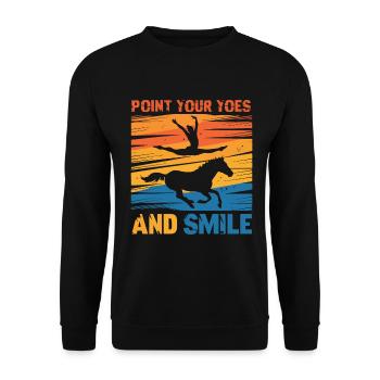Loves Horse Vaulting Gift - Unisex Sweatshirt - black - Front - Alina (178cm) & Michal (187cm)