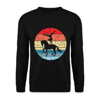 Loves Horse Vaulting Gift - Unisex Sweatshirt - black - Front - Alina (178cm) & Michal (187cm)