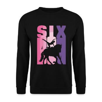 Loves Horse Vaulting Gift - Unisex Sweatshirt - black - Front - Alina (178cm) & Michal (187cm)