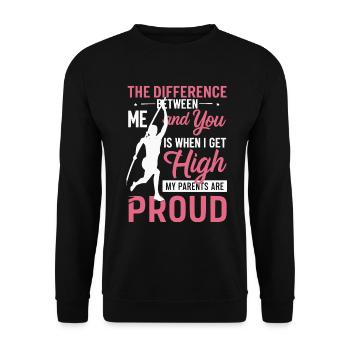 Stabhochspringer-Geschenk - Unisex Pullover - Schwarz - Vorne - Alina (178cm) & Michal (187cm)
