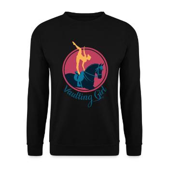 Loves Horse Vaulting Gift - Unisex Sweatshirt - black - Front - Alina (178cm) & Michal (187cm)