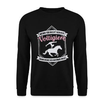 Loves Horse Vaulting Gift - Unisex Sweatshirt - black - Front - Alina (178cm) & Michal (187cm)