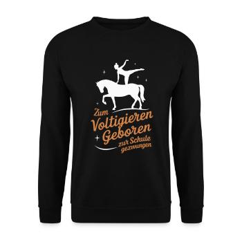 Loves Horse Vaulting Gift - Unisex Sweatshirt - black - Front - Alina (178cm) & Michal (187cm)