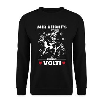 Loves Horse Vaulting Gift - Unisex Sweatshirt - black - Front - Alina (178cm) & Michal (187cm)