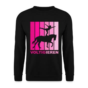 Loves Horse Vaulting Gift - Unisex Sweatshirt - black - Front - Alina (178cm) & Michal (187cm)