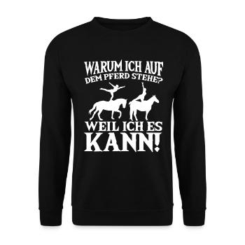 Loves Horse Vaulting Gift - Unisex Sweatshirt - black - Front - Alina (178cm) & Michal (187cm)