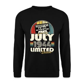 Legendary since July 1944 Vintage Retro Birthday - Unisex Sweatshirt - black - Front - Alina (178cm) & Michal (187cm)