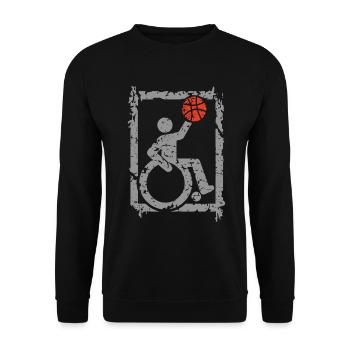Cadeau de basketball en fauteuil roulant - Sweat-shirt Unisexe - noir - Devant - Alina (178cm) & Michal (187cm)